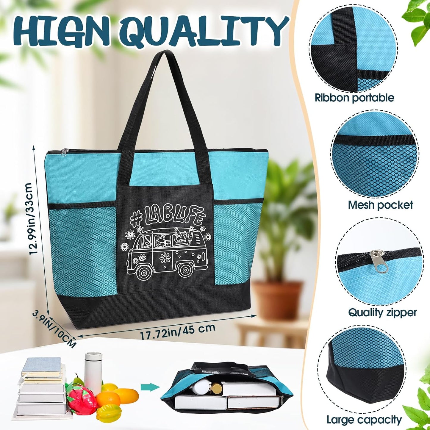 20 Bolsas Regalo Laboratorio Reutilizables Coloridas Con Cremallera