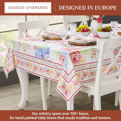 Mantel rectangular Maison d' Hermine 100% algodón 70 x 140 pulgadas reutilizable decorativo floral