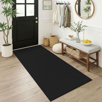 Alfombra pasillo 3x6ft antideslizante color negro y gris