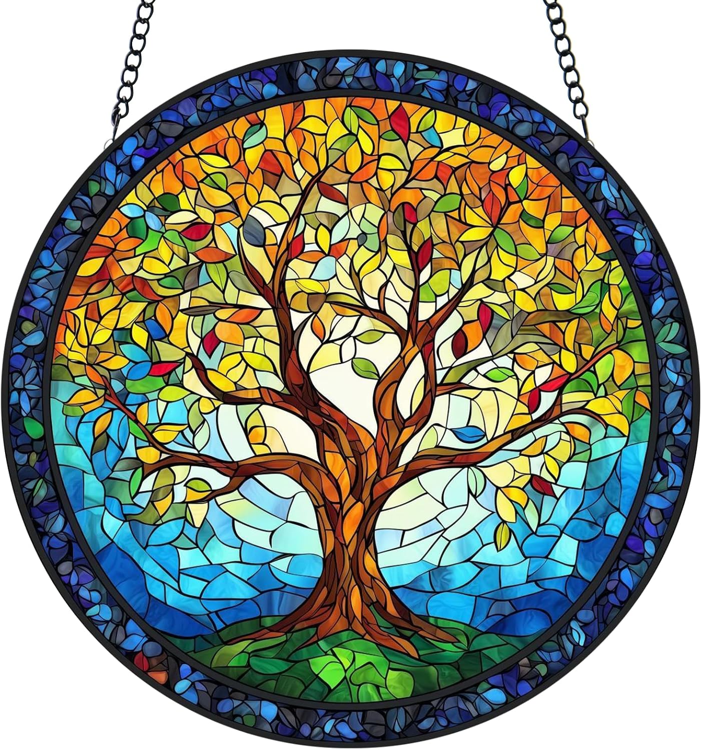 Árbol de la vida vitral para atrapasoles decoración hogar jardín