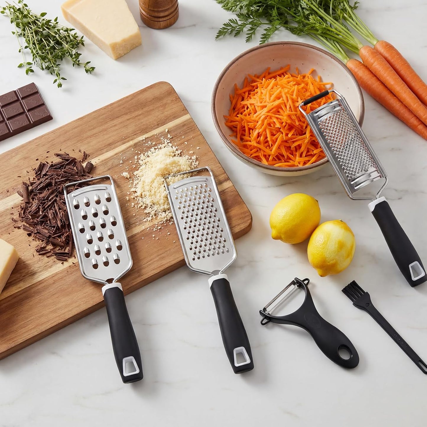 Set 5 Ralladores Queso Acero Inox para Parmesano Jengibre Ajo