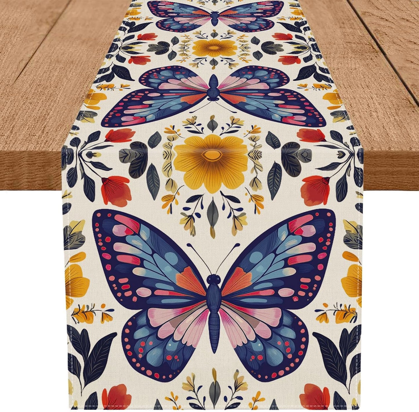 Camino de mesa primavera mariposa decoracion 13x72 pulgadas