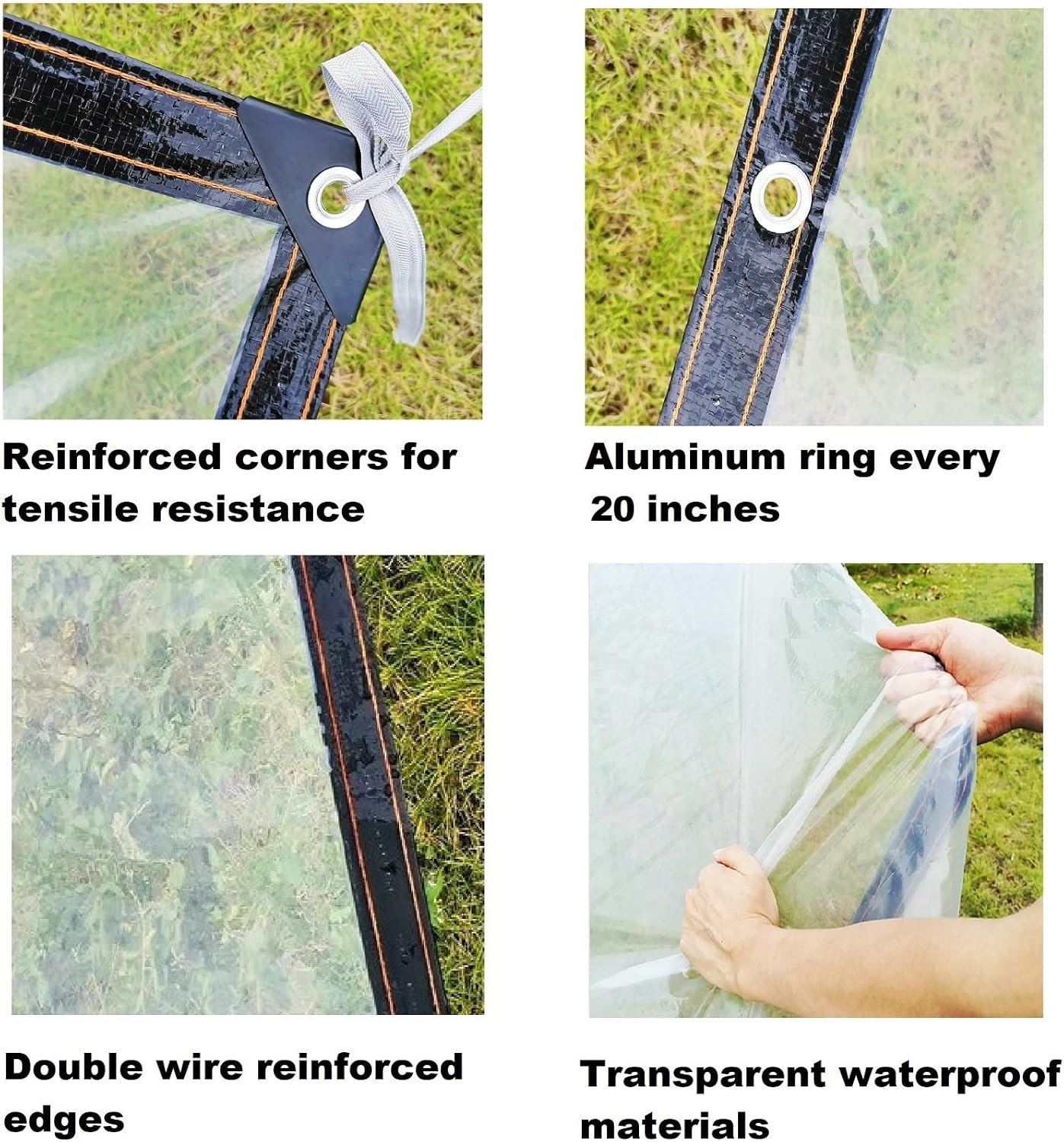 Cubierta plástica transparente 6mil para invernadero 3'3x10'