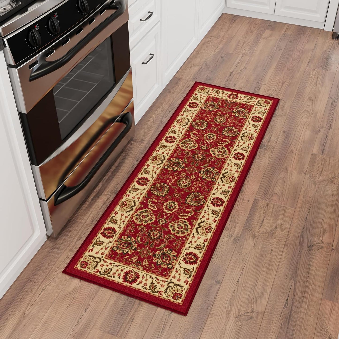 Tapete cocina antideslizante 1'10.5x6' rojo oriental