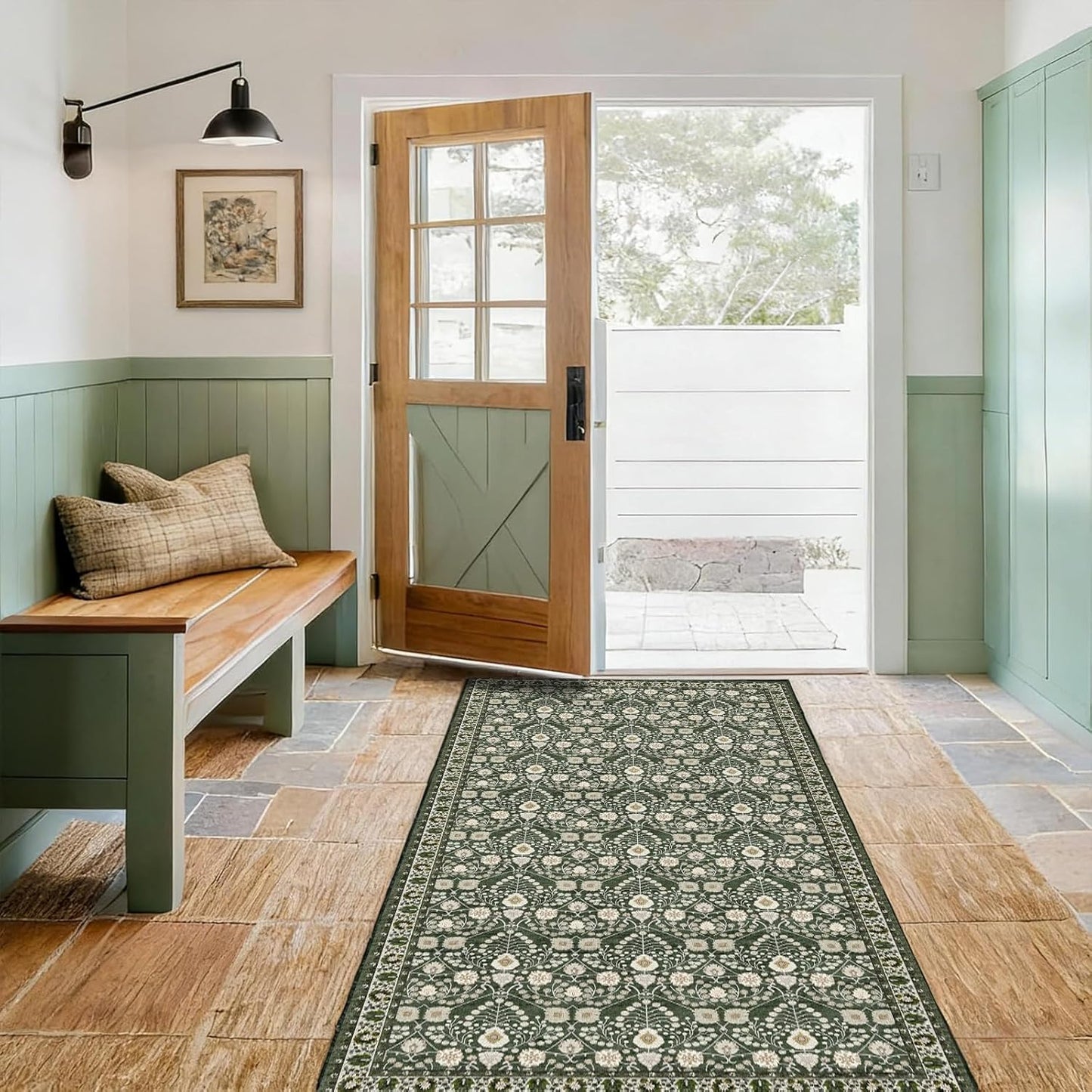 Alfombra bohemia lavable 3x6pulg antideslizante pasillos