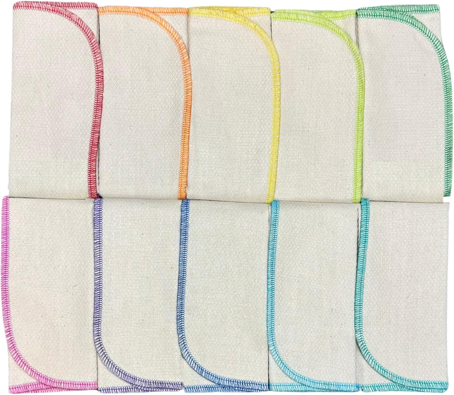 Set 10 toallas sin papel 14x14pulg sin blanquear arcoíris