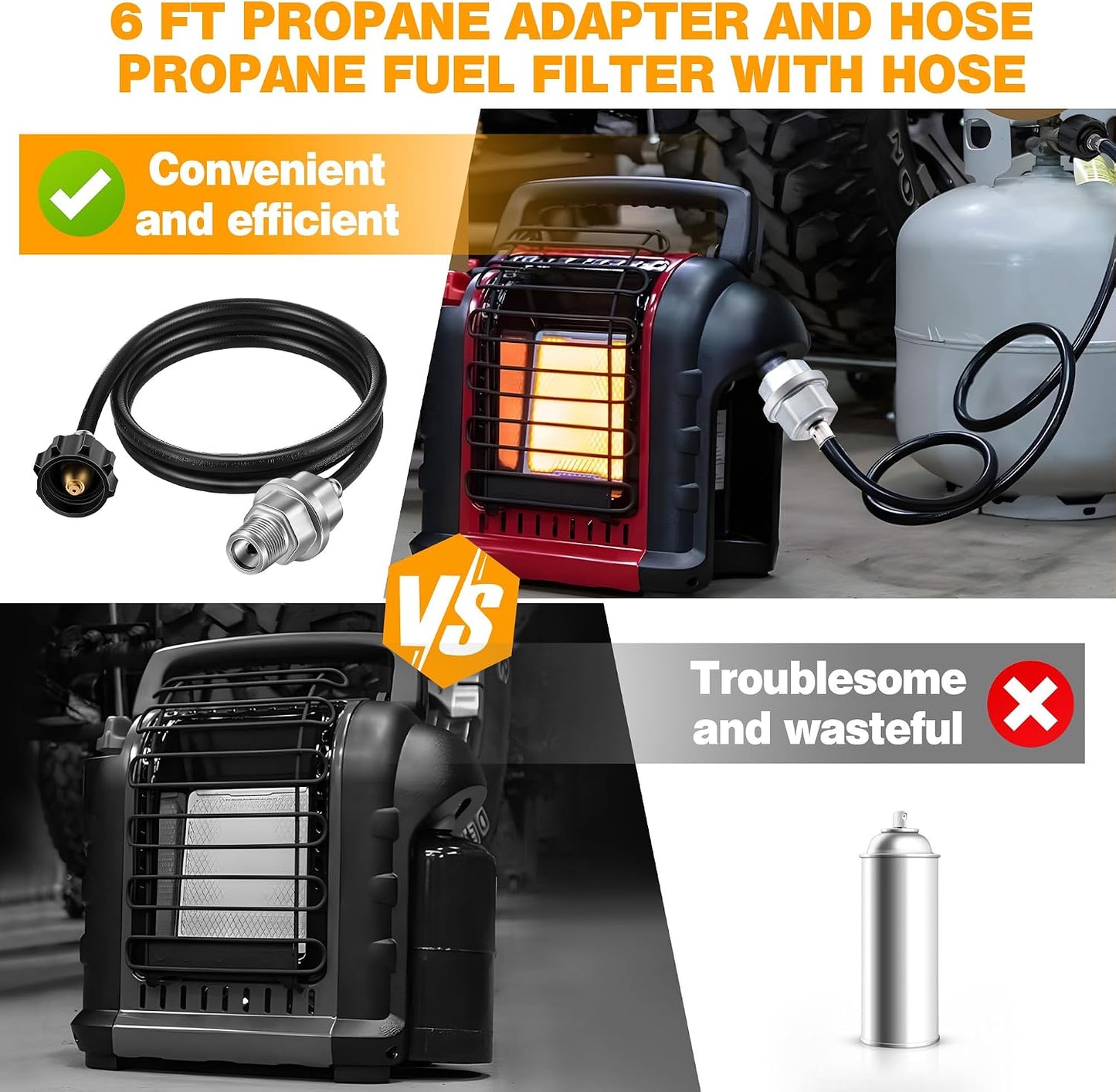 Filtro combustible propano manguera 6ft Mr Heater