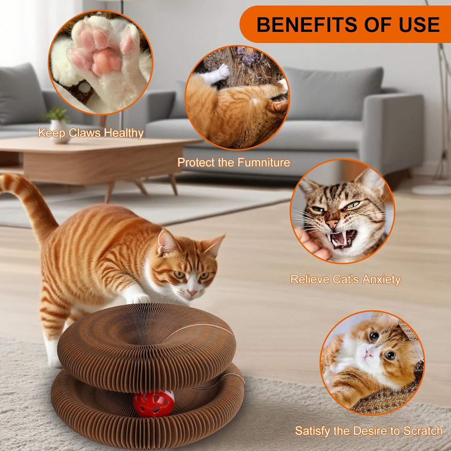 2 Pzas Rascador Gato Plegable Reversible Estilo Infinito