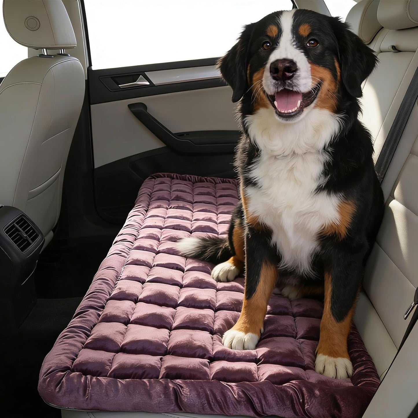Funda asiento perro trasero franela morada antideslizante
