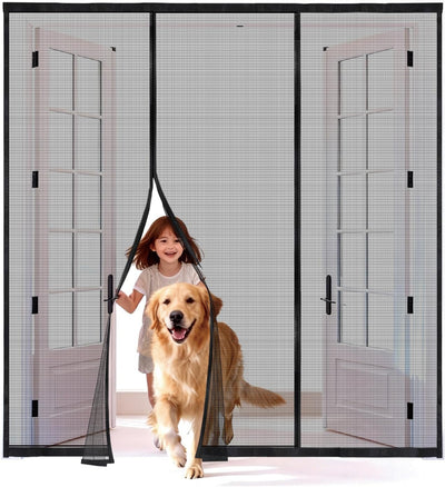Puerta mosquitera magnética para dobles con malla fina 0.069pulg
