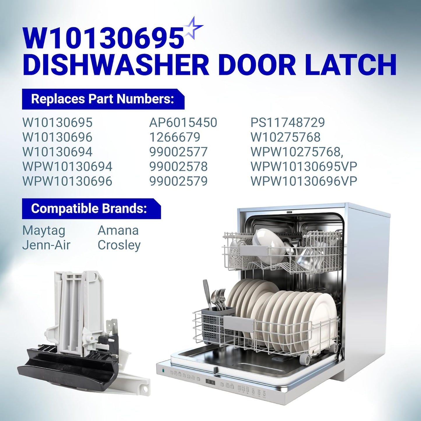 Manija puerta lavavajillas comp Whirlpool Maytag Amana