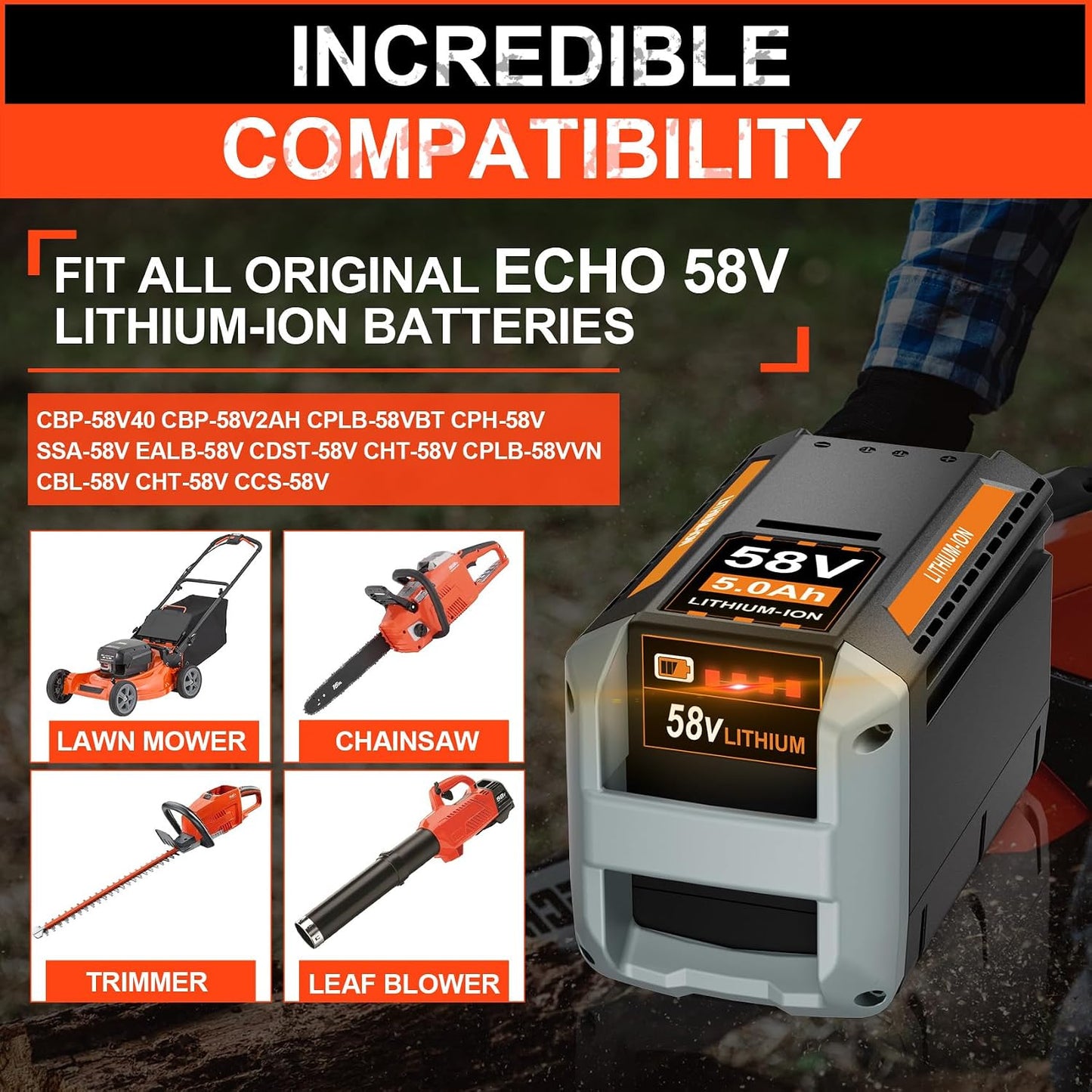 Batería 58V para herramientas Echo MAX PRO CBP-58V40 gris