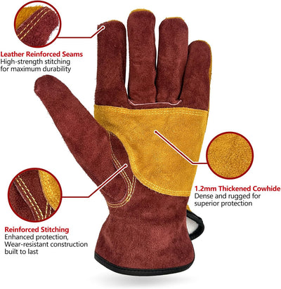 Guantes cuero 10pulg soldadura MIG TIG jardinería construcción