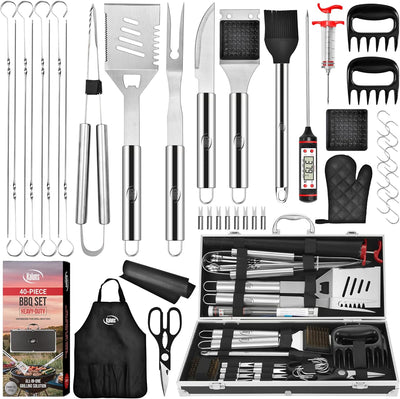 Juego 40 Pzas Accesorios Parrilla Acero Inox
