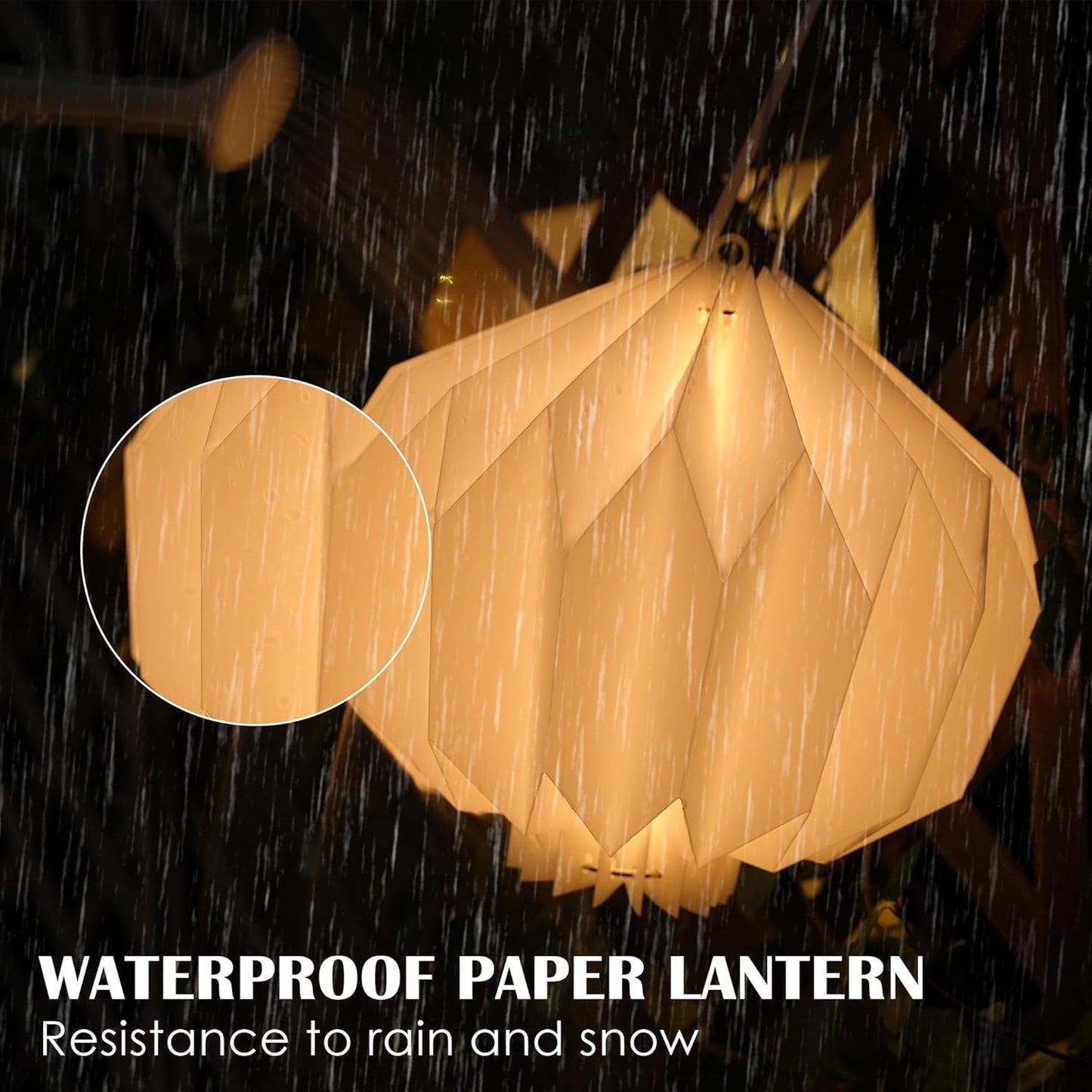 Farol papel exterior con pilas luz decorativa impermeable