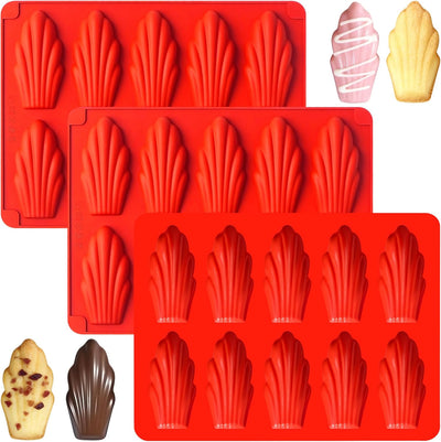 Moldes de silicona para magdalenas y madeleinas antiadherentes 10 cavidades