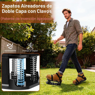 Zapatos aireadores césped con picos dobles ajustables duraderos