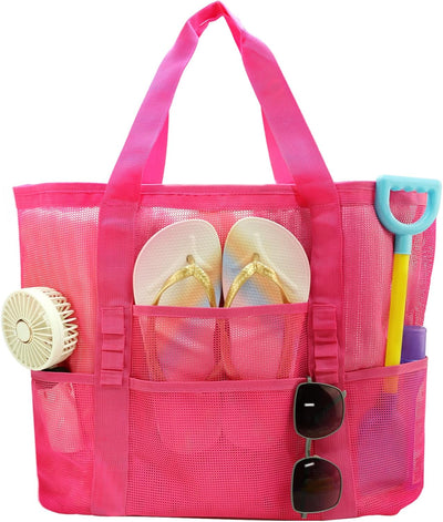 Bolso playa con rejilla 9 bolsillos plegable verano