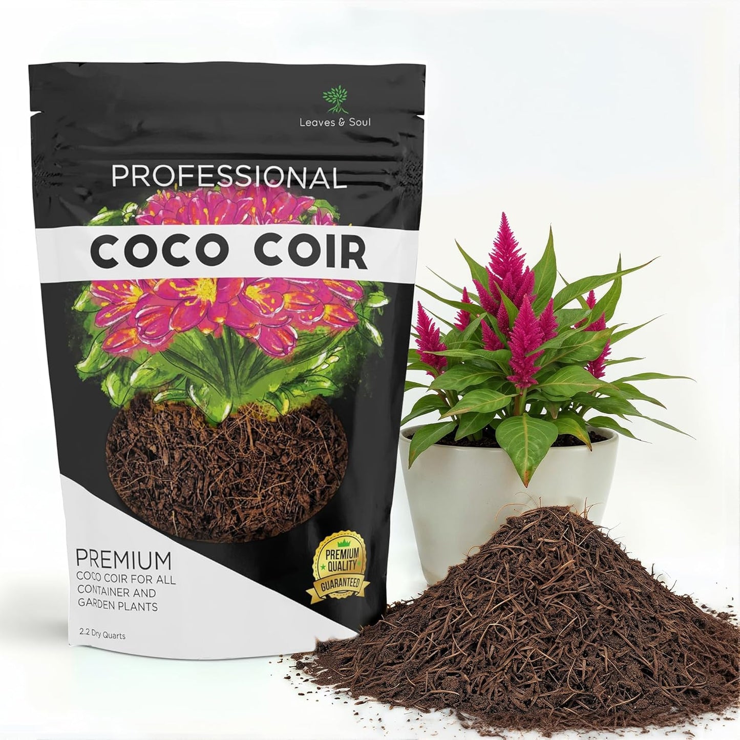 Fibra coco profesional para jardín y contenedores 2.2qt