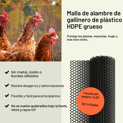 Cerca plástico para mascotas 15.7pulg x10ft malla negra