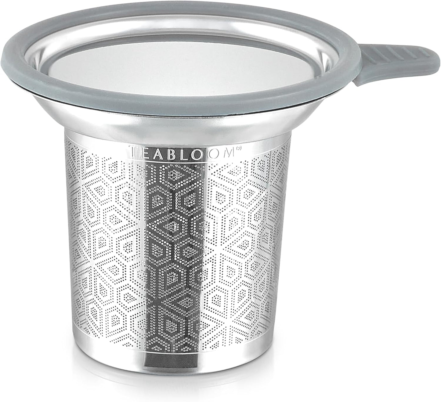 Infusor de té de acero inoxidable con tapa y bandeja de goteo
