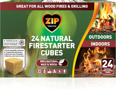 Cubos Firestarter Natural 24uds etiqueta blanca