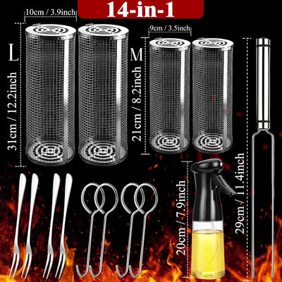 Juego utensilios parrilla barbacoa camping fogata picnic