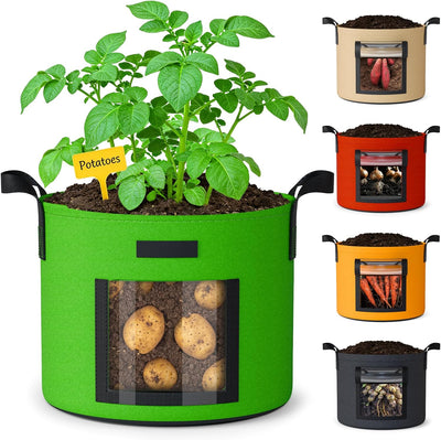 Bolsas cultivo 10gal pack 5 con ventana y asas