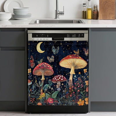 Funda magnética vintage hongos luna para lavavajillas 23x26pulg