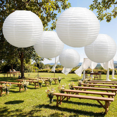 5 Linternas Papel Blanco 35.5pulg Lámpara Luna China Colgante Boda