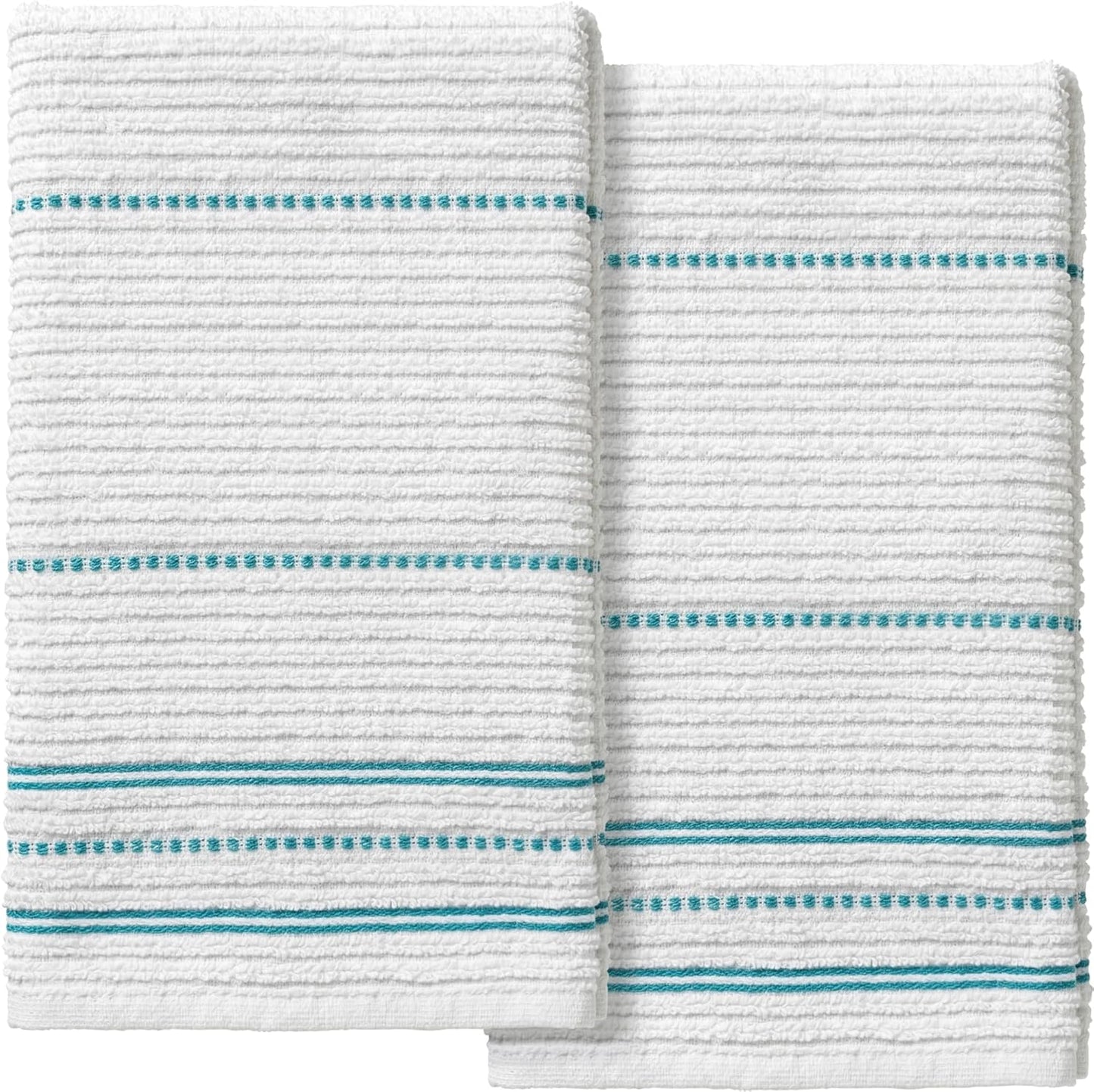 Set 2 Toallas cocina 16x27pulg algodón absorbente teal