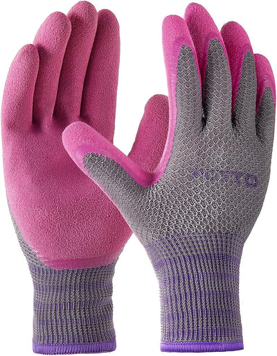 3 Pzas Guantes Jardinería Mujer Revestimiento Goma