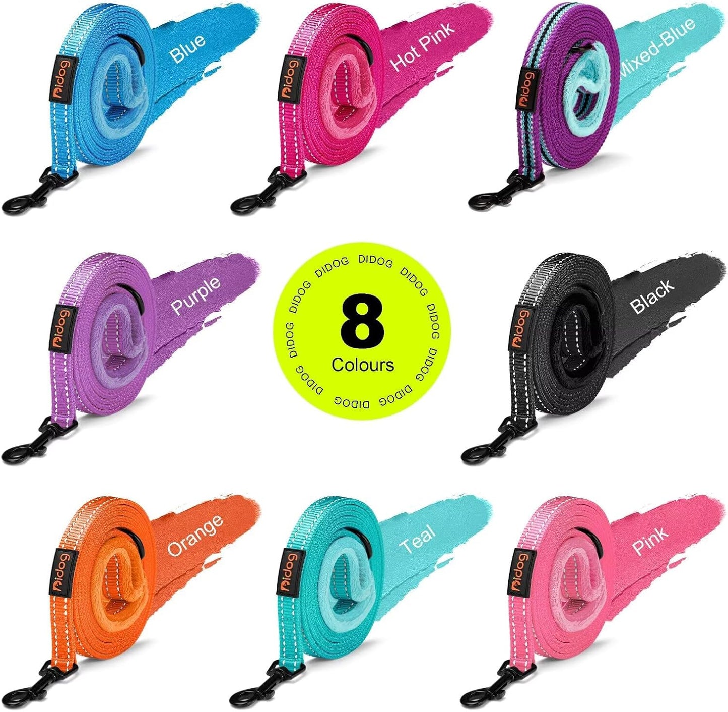 Correa perro rosa 6ft para pequeños ancho 5/8 pulg cierre 360