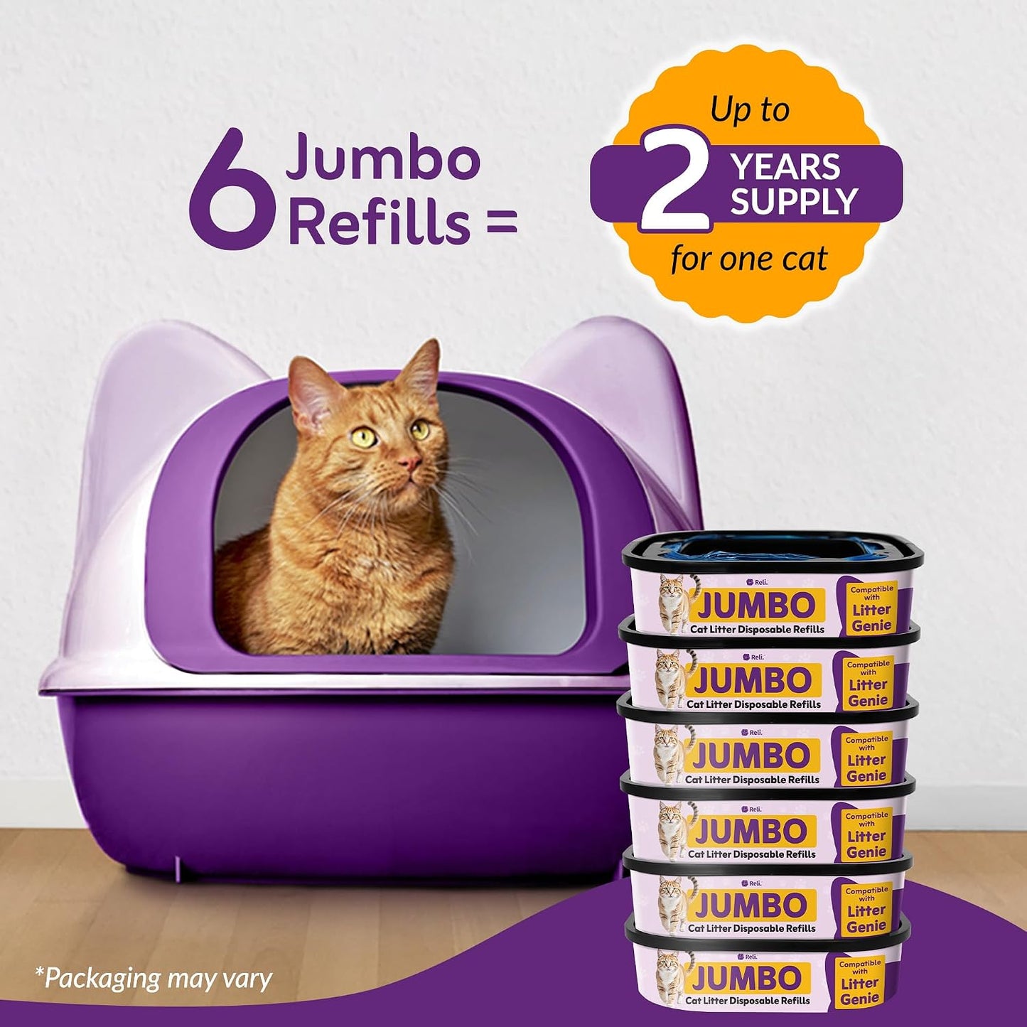 Bolsas arena gato 6 pzas comp Litter Genie 7 capas
