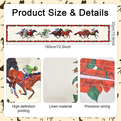 Camino mesa caballo Kentucky 72x13pulg decoración rosas carreras