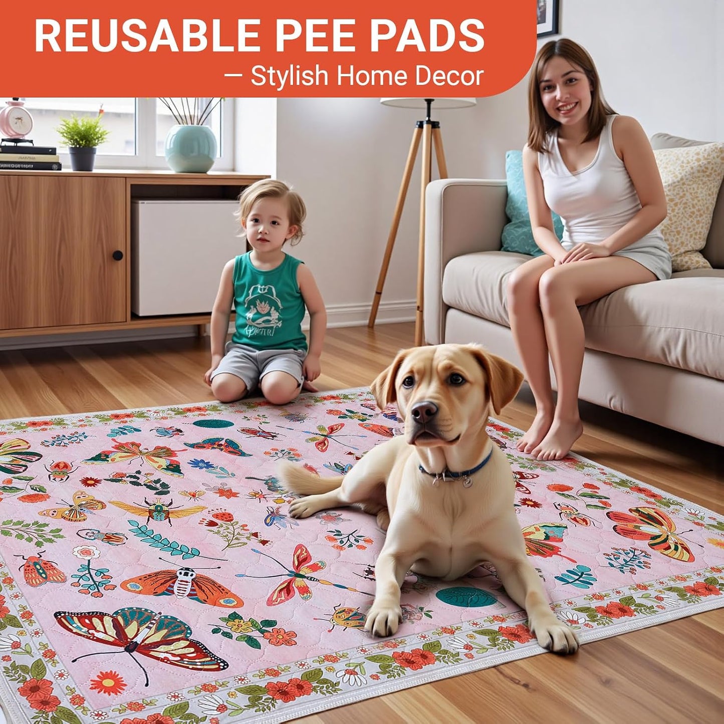 Almohadillas orina perros gatos 40x26pulg reutilizables antidesliz