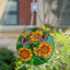Colgante vidrieras decoración pintada girasol 10pulg