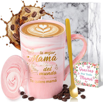 Taza Café con Cuchara y Tarjeta para Mamá Día de la Madre