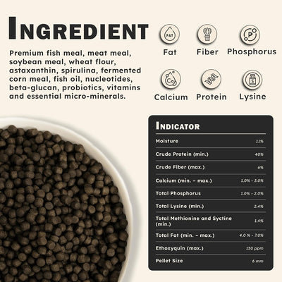 Alimento para koi color dorado 11lb pellets flotantes