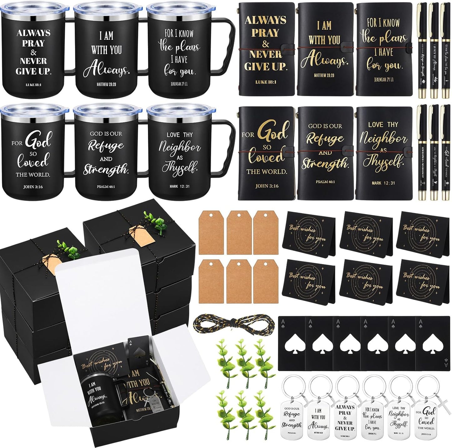 6 Regalos Cristianos para Hombres Taza Café 17oz Llavero Cuaderno