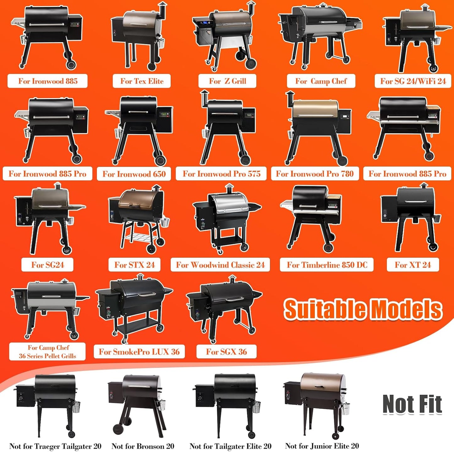 Difusor acero inox para parrillas de pellets Traeger y otras