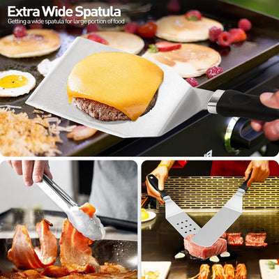 Kit 27 accesorios para plancha Blackstone con espátula Hibachi
