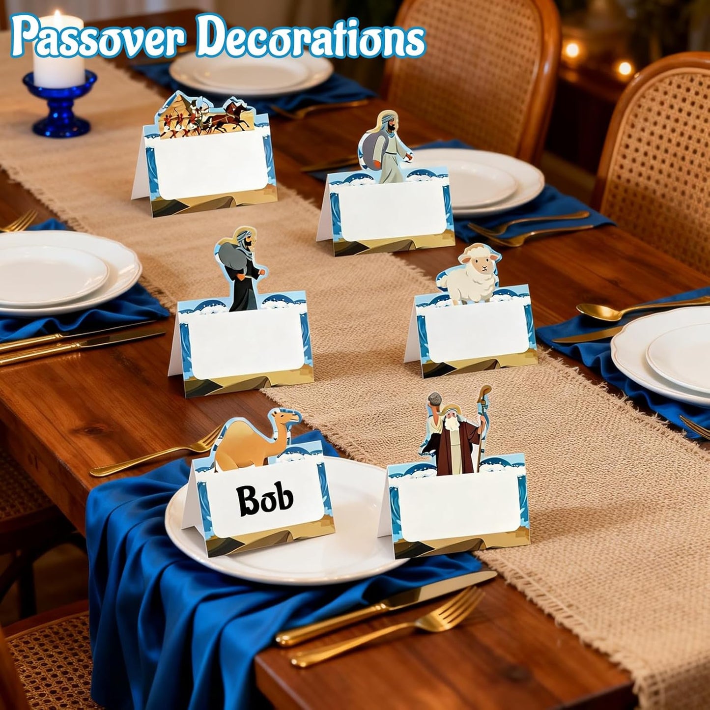 Paquete de 24 tarjetas de lugar de Pascua decorativas