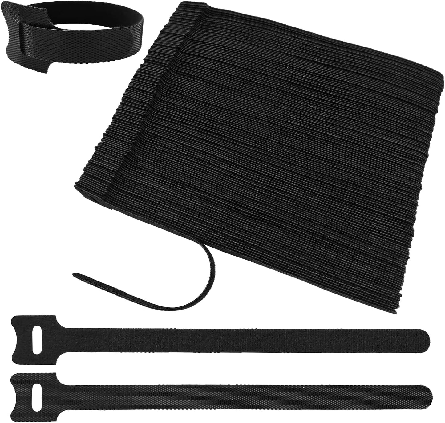 128 Bridas Cables 8pulg Correas Ajustables Organizador Gancho Bucle