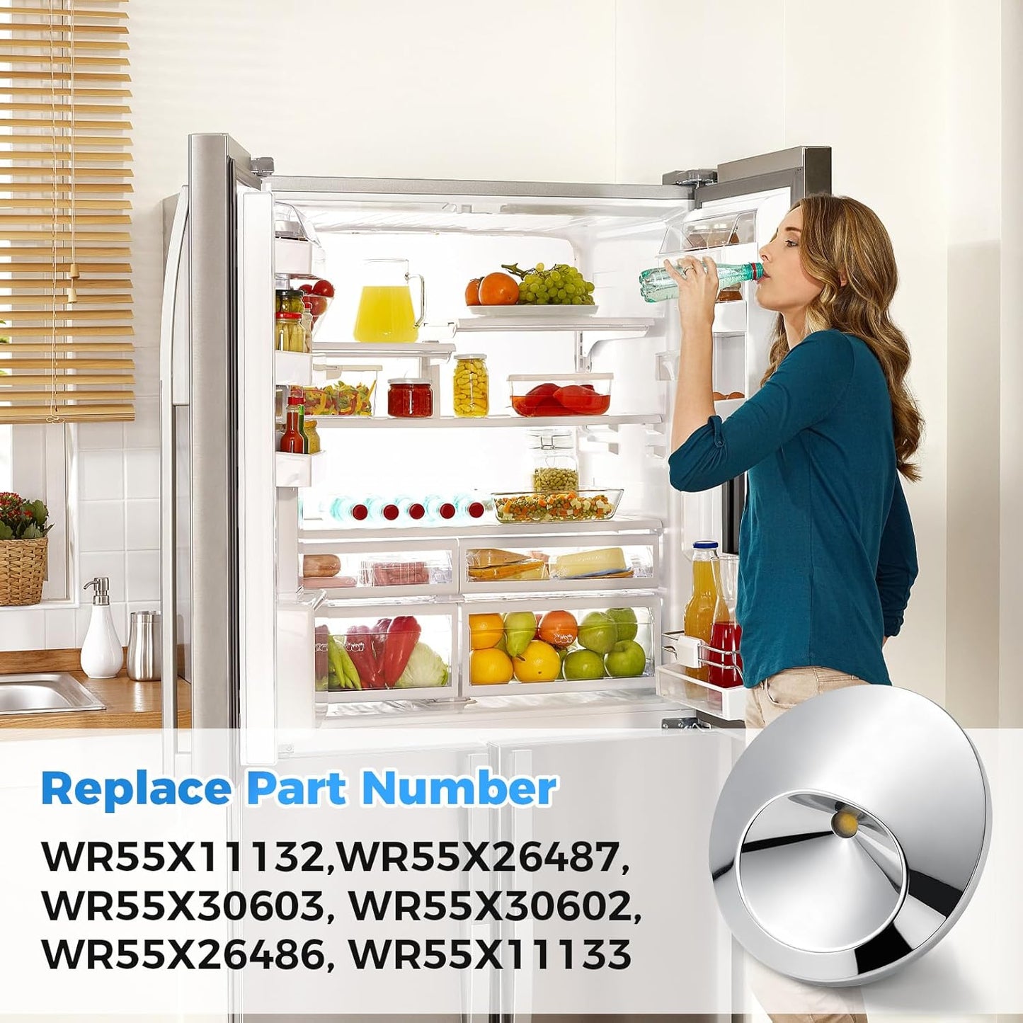 2 Cubiertas LED para Refrigerador GE WR55X11132 Comp
