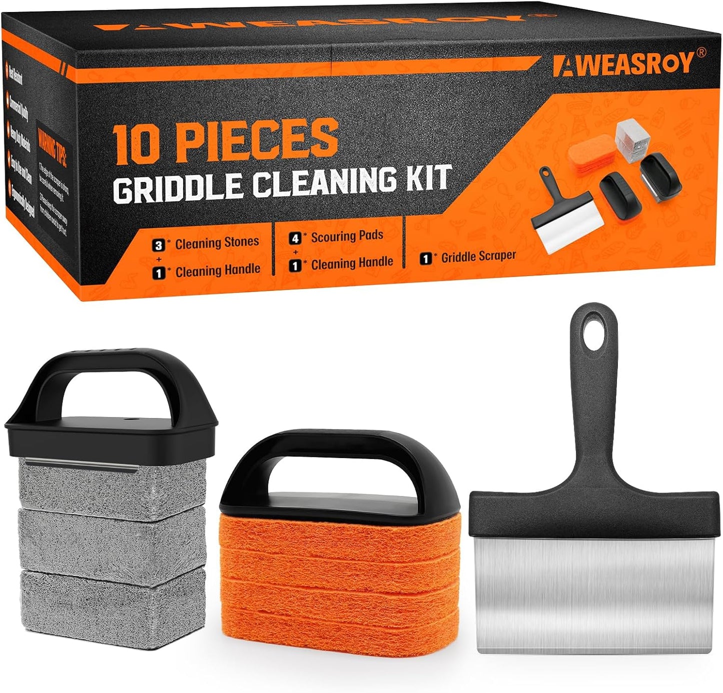 Kit limpieza plancha Blackstone con piedra raspador y cepillo