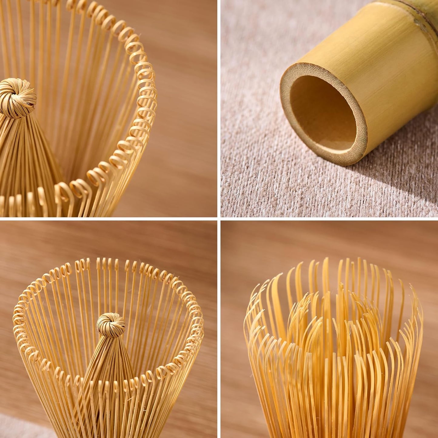 Juego de 2 batidores de matcha de bambú tradicionales japoneses