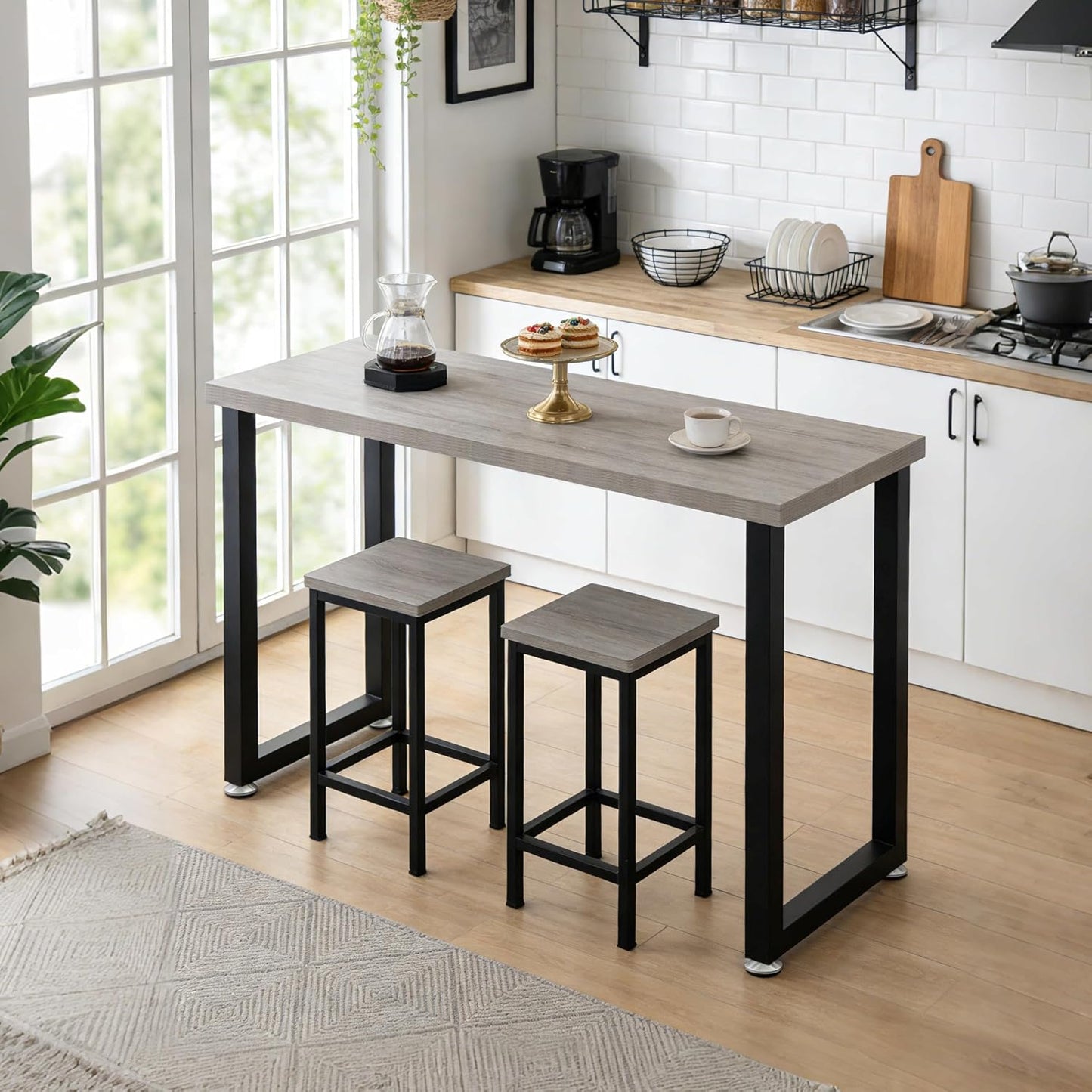 Patas mesa bar 40pulg acero industrial negro ajustables