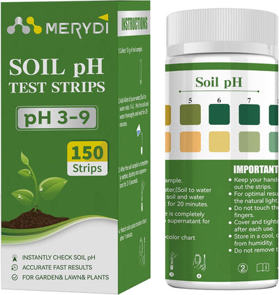 Kit prueba pH suelo 150 tiras rango 3-9 jardín plantas