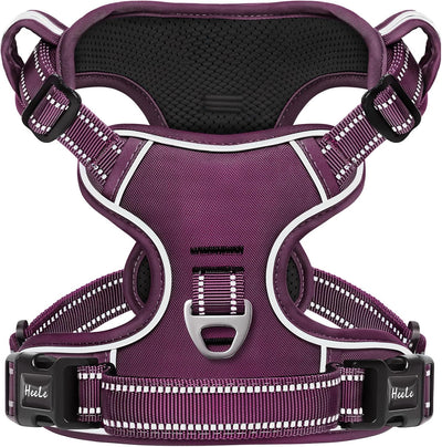 Arnés chaleco antitirones perros grandes acolchado morado XL